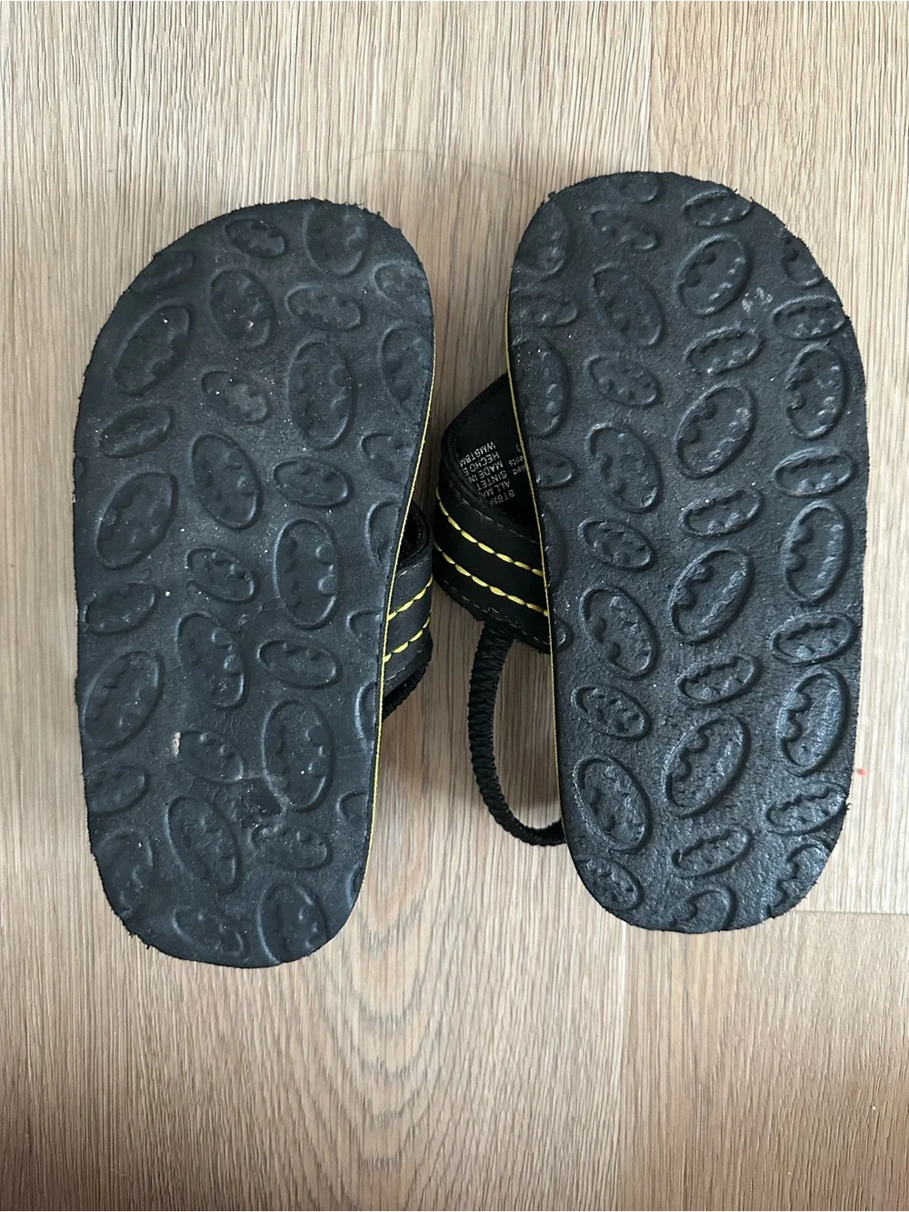 Toddler Batman Yellow & Black Slide Sandals with Heel Strap